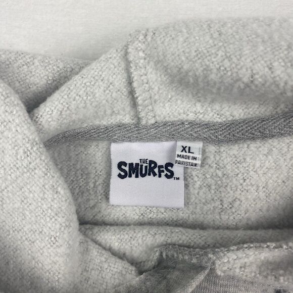 The Smurfs Graphic Print Sweater Adult Extra Large Gray Hoodie Sweatshirt - Picture 8 of 9